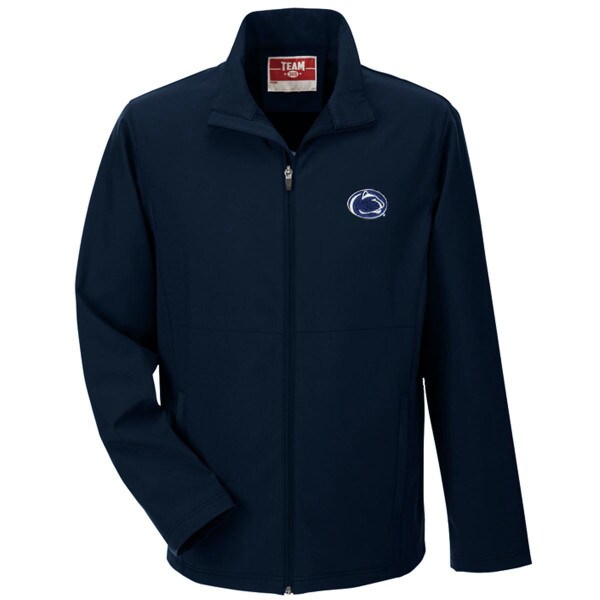 navy soft shell jacket with Penn State Athletic Logo on left chest